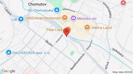 Apartments for rent i Chomutov - kort over placeringen