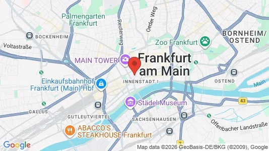 Rooms for rent i Frankfurt Innenstadt I - kort over placeringen