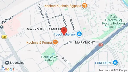 Apartments for rent i Warszawa Bielany - kort over placeringen