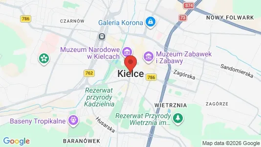 Apartments for rent i Kielce - kort over placeringen