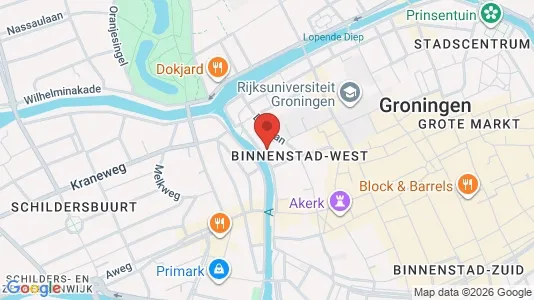 Rooms for rent i Groningen - kort over placeringen