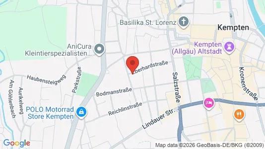 Apartments for rent i Kempten - kort over placeringen