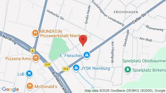 Apartments for rent i Nienburg/Weser - kort over placeringen