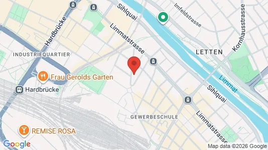 Rooms for rent i Zürich Distrikt 5 - Industriequartier - kort over placeringen