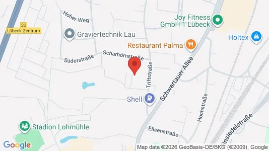 Apartments for rent i Lubeck - kort over placeringen