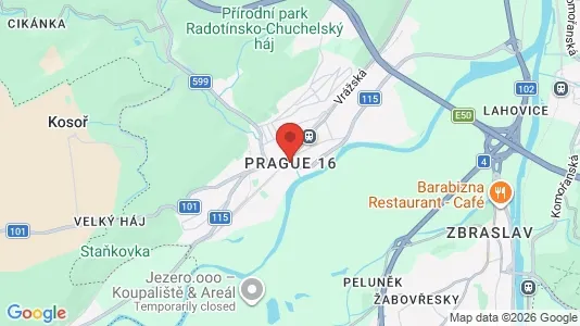 Apartments for rent i Prague 16 - kort over placeringen