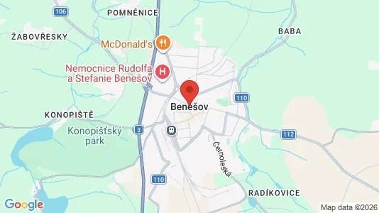 Apartments for rent i Benešov - kort over placeringen