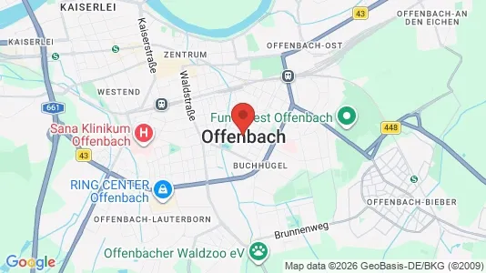 Apartments for rent i Offenbach - kort over placeringen
