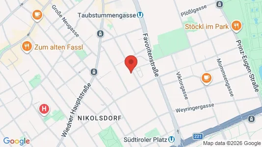 Apartments for rent i Wien Wieden - kort over placeringen
