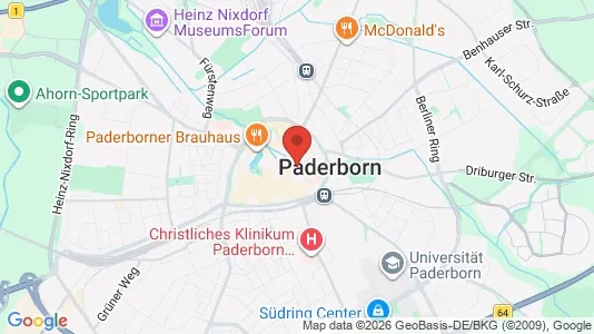 Apartments for rent i Paderborn - kort over placeringen