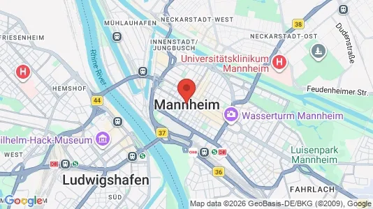 Apartments for rent i Mannheim - kort over placeringen