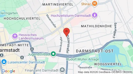 Apartments for rent i Darmstadt - kort over placeringen