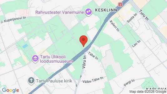 Apartments for rent i Tartu - kort over placeringen