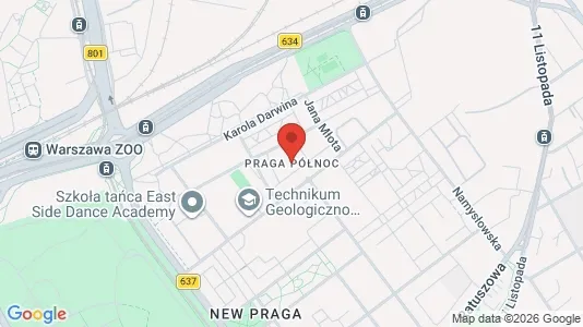Apartments for rent i Warszawa Praga-Północ - kort over placeringen
