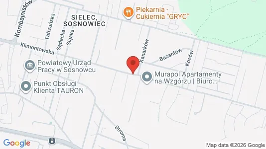 Apartments for rent i Sosnowiec - kort over placeringen