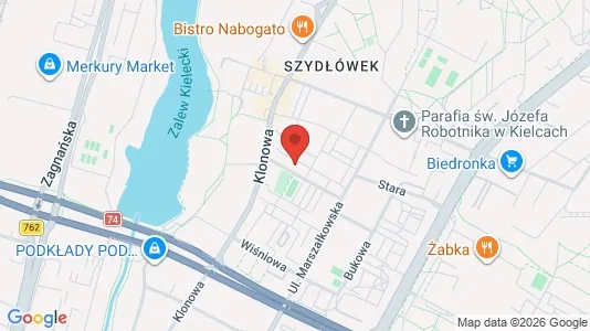 Apartments for rent i Kielce - kort over placeringen