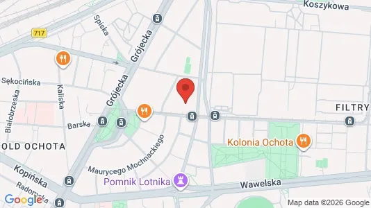 Apartments for rent i Warszawa Ochota - kort over placeringen