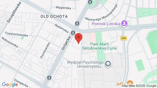 Apartments for rent i Warszawa Ochota - kort over placeringen
