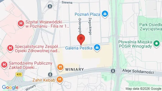 Apartments for rent i Poznań - kort over placeringen