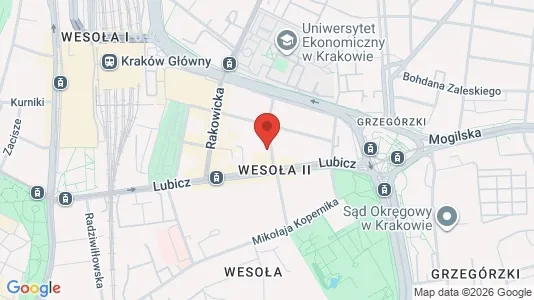 Apartments for rent i Kraków Śródmieście - kort over placeringen
