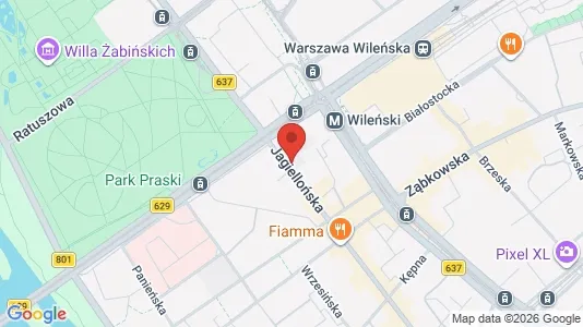 Apartments for rent i Warszawa Praga-Północ - kort over placeringen