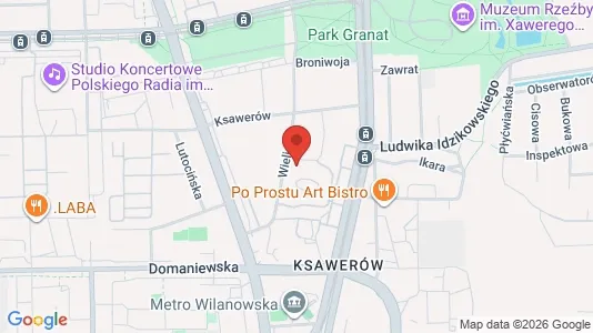Apartments for rent i Warszawa Mokotów - kort over placeringen