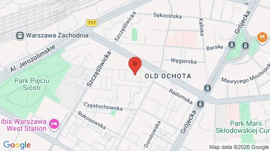 Apartments for rent i Warszawa Ochota - kort over placeringen