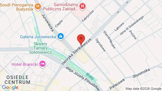 Apartments for rent i Białystok - kort over placeringen