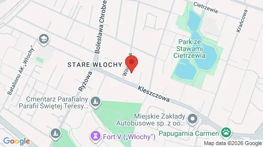 Apartments for rent i Warszawa Włochy - kort over placeringen