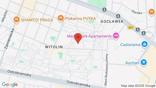 Apartments for rent i Warszawa Praga-Południe - kort over placeringen