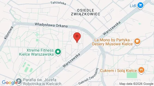 Apartments for rent i Kielce - kort over placeringen