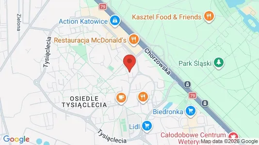 Apartments for rent i Katowice - kort over placeringen