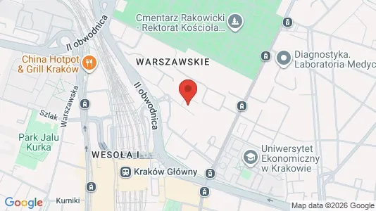 Apartments for rent i Kraków Śródmieście - kort over placeringen