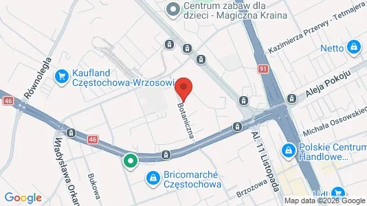 Apartments for rent i Częstochowa - kort over placeringen
