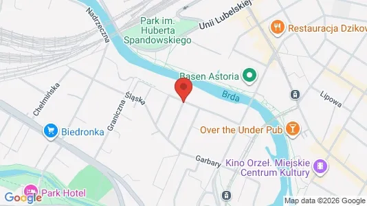 Apartments for rent i Bydgoszcz - kort over placeringen