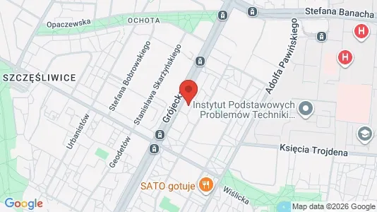 Apartments for rent i Warszawa Ochota - kort over placeringen