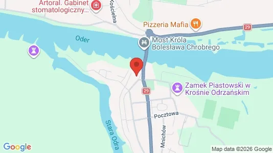 Apartments for rent i Krośnieński - kort over placeringen