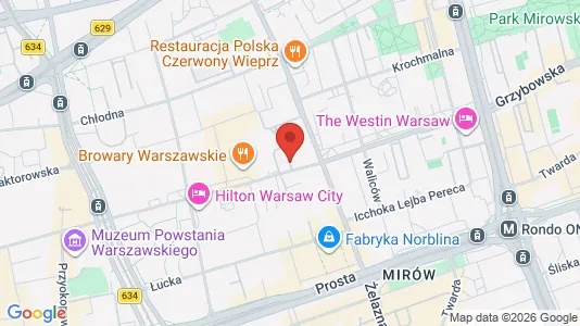 Apartments for rent i Warszawa Wola - kort over placeringen