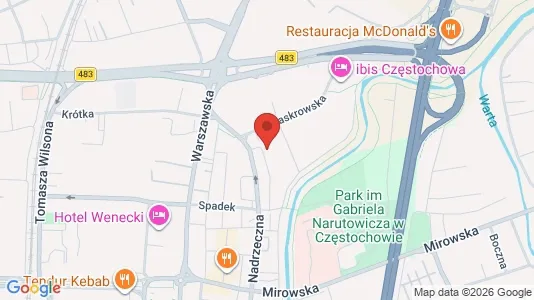 Apartments for rent i Częstochowa - kort over placeringen
