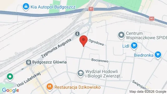 Apartments for rent i Bydgoszcz - kort over placeringen