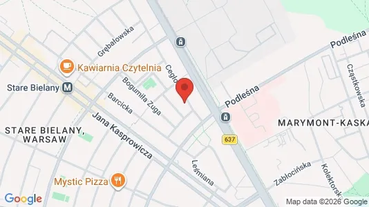 Apartments for rent i Warszawa Bielany - kort over placeringen