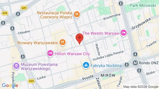 Apartments for rent i Warszawa Wola - kort over placeringen