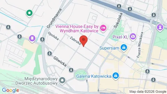 Apartments for rent i Katowice - kort over placeringen