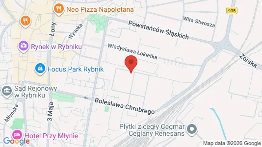 Apartments for rent i Rybnik - kort over placeringen