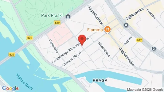 Apartments for rent i Warszawa Praga-Północ - kort over placeringen