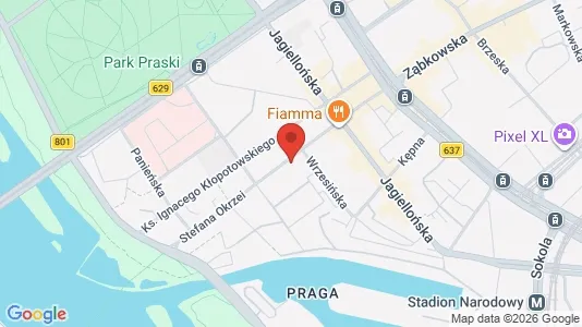 Apartments for rent i Warszawa Praga-Północ - kort over placeringen