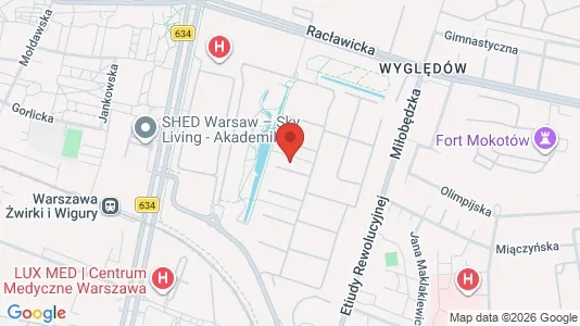Apartments for rent i Warszawa Mokotów - kort over placeringen