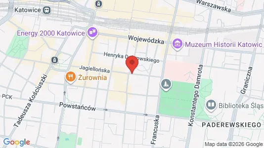 Apartments for rent i Katowice - kort over placeringen