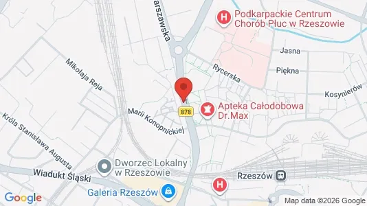 Rooms for rent i Rzeszów - kort over placeringen