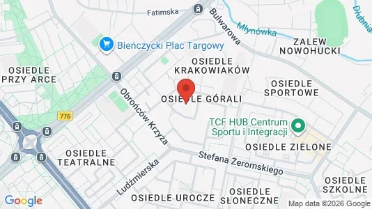 Rooms for rent i Kraków Nowa Huta - kort over placeringen